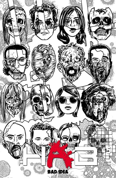 HAB #5 (OF 6) CVR D DAVID LAPHAM BW INFECTED SKULLS