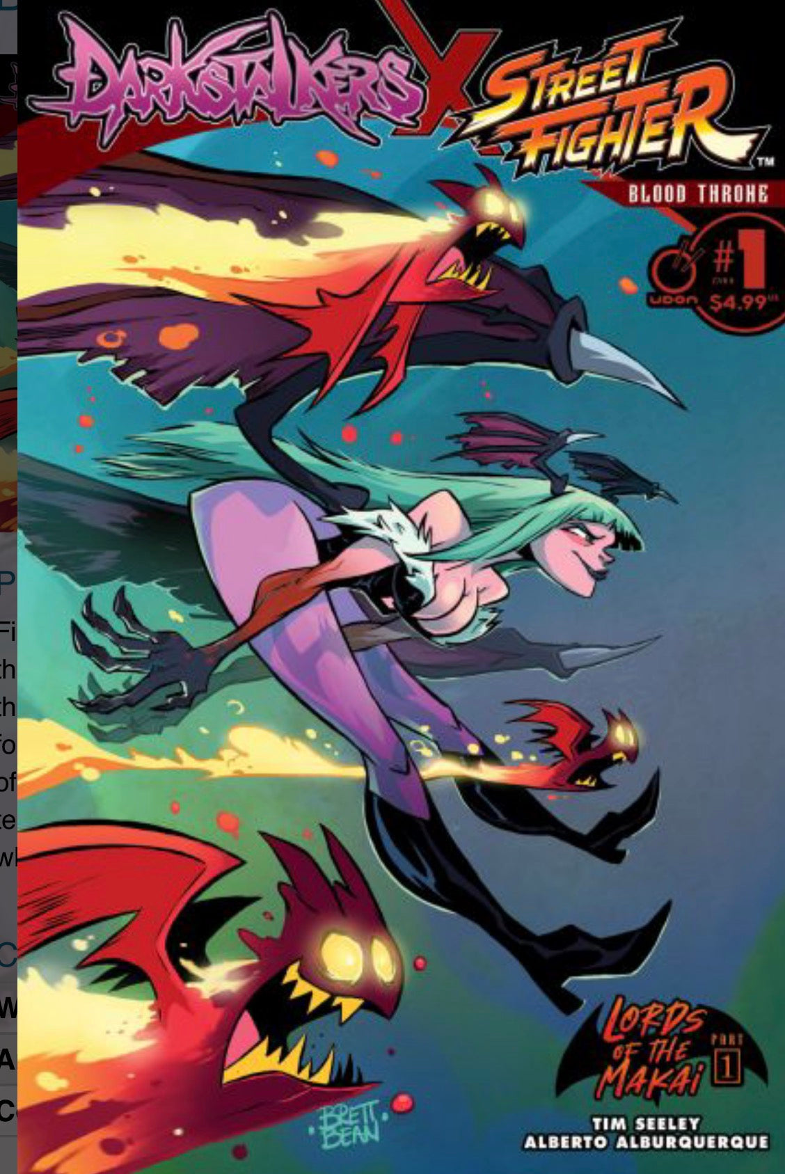 Darkstalkers X Street Fighter: Blood Throne #1 CVR B Brett Bean