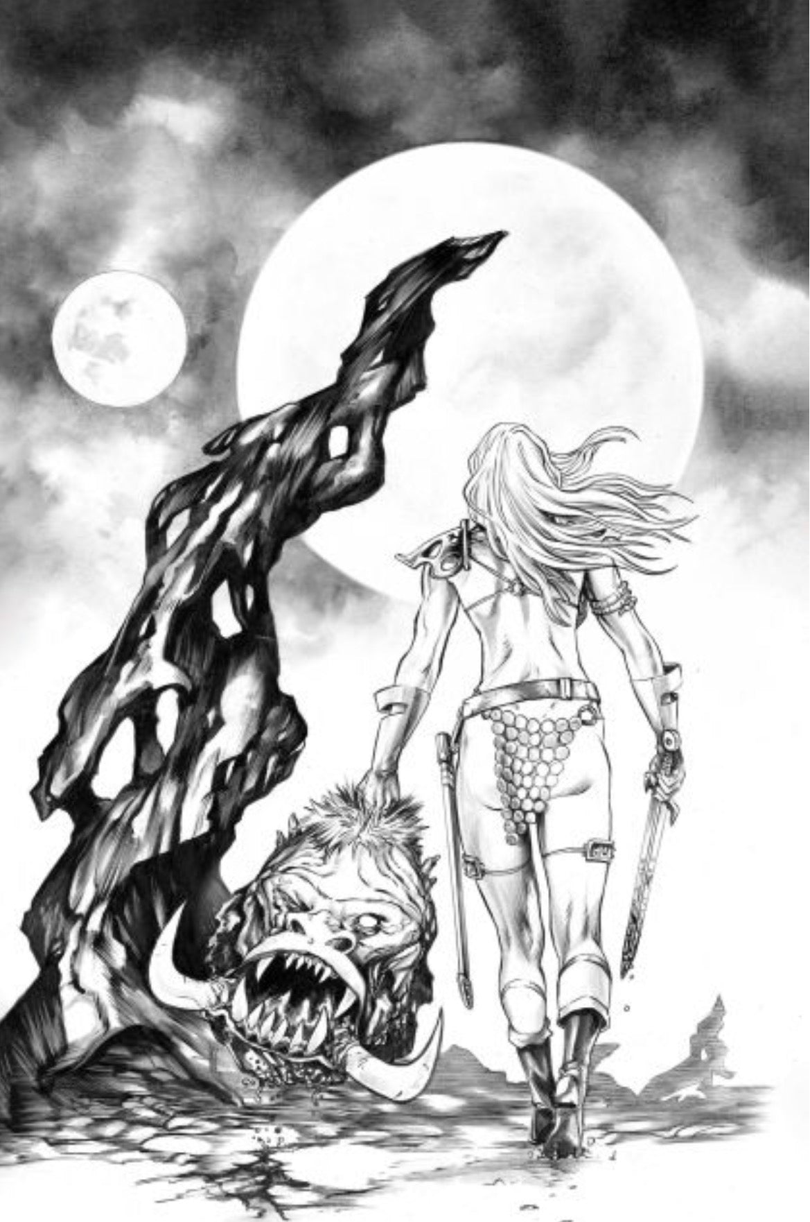 Altered States: Warlords #1 CVR L Mike Rooth B&W Virgin 1:15