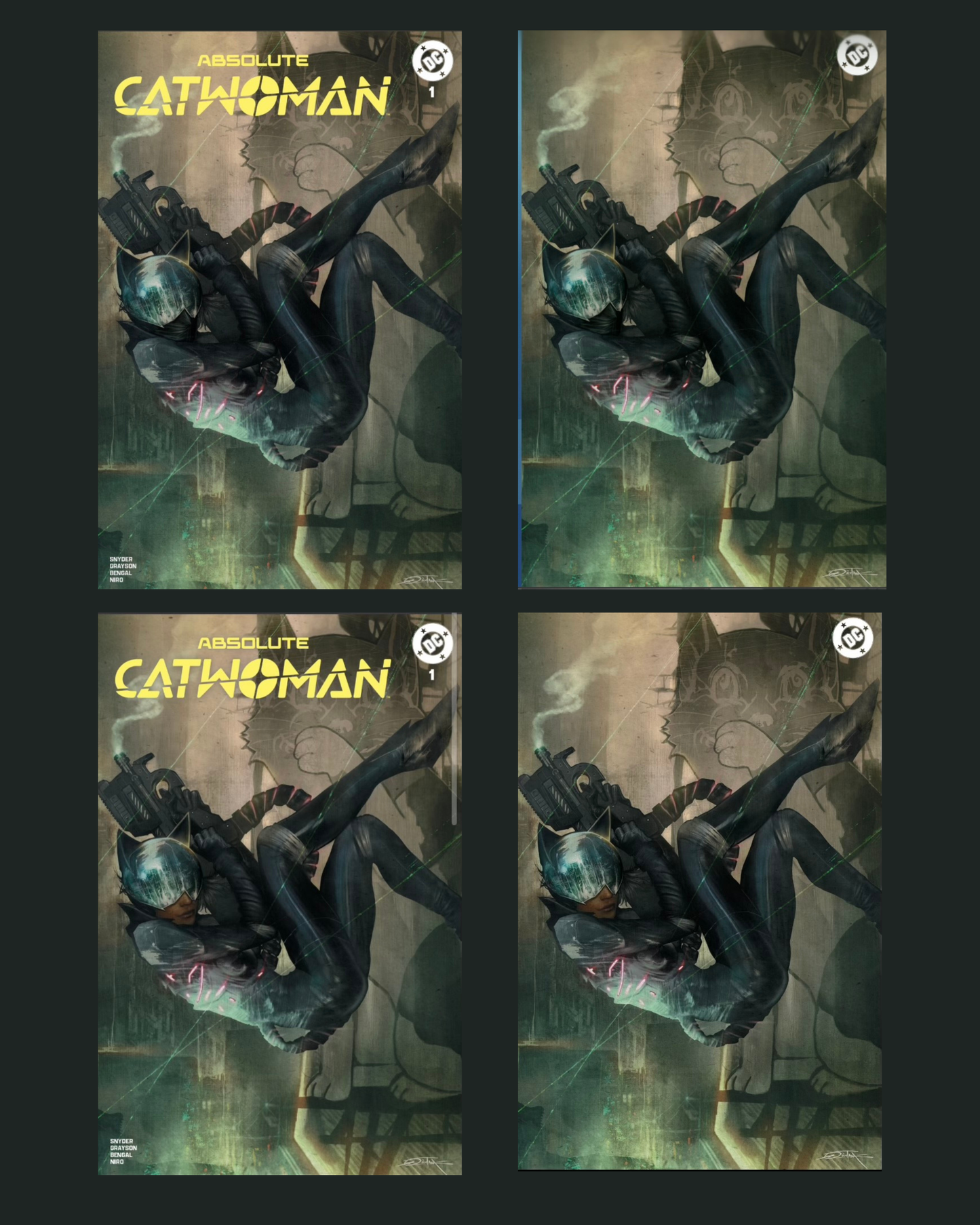 Absolute Catwoman #1 Dan Quintana Four cover set