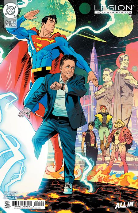 00A. LEGION OF SUPER-HEROES #1 CVR H DAN MORA MICHAEL J FOX CAMEO CARD STO…