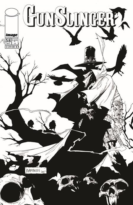 00A. GUNSLINGER SPAWN #58 CVR B CARLO BARBERI B&W