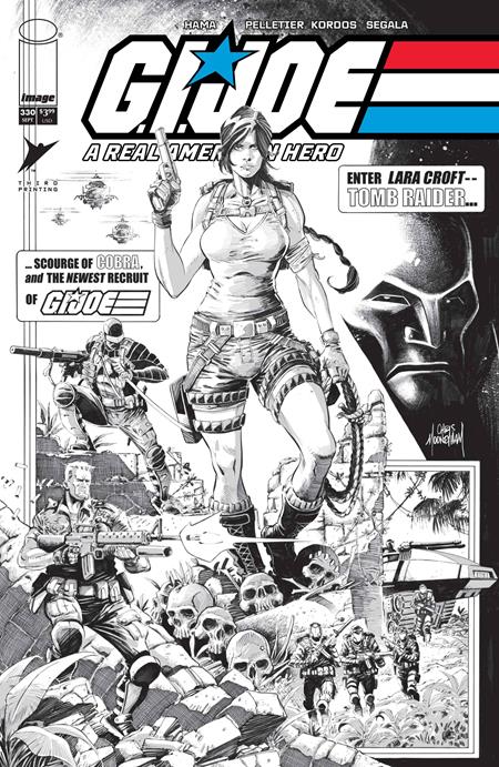 00A. GI JOE A REAL AMERICAN HERO #330 3RD PTG CVR B CHRIS MOONEYHAM B&W