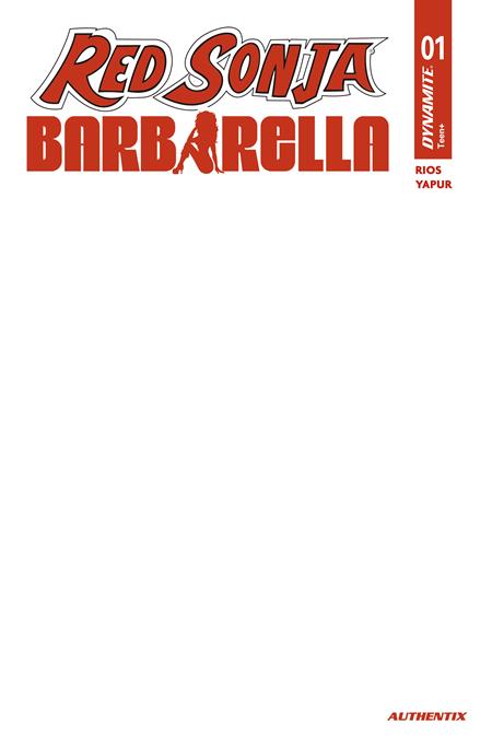 RED SONJA BARBARELLA #1 CVR H BLANK AUTHENTIX
