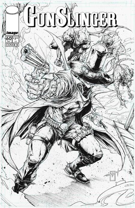 GUNSLINGER SPAWN #60 CVR B JONATHAN URIBE B&W