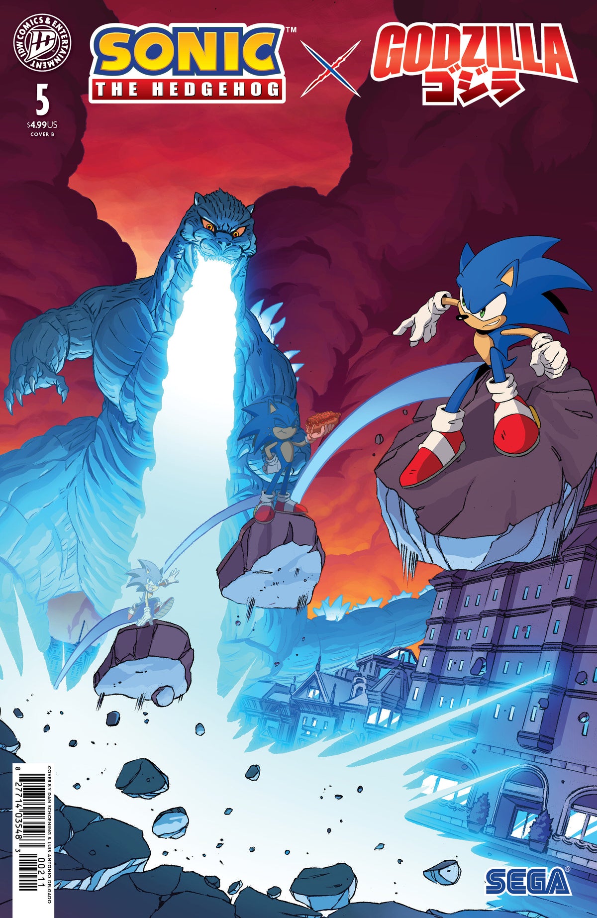 Sonic the Hedgehog x Godzilla #5 B (Schoening)