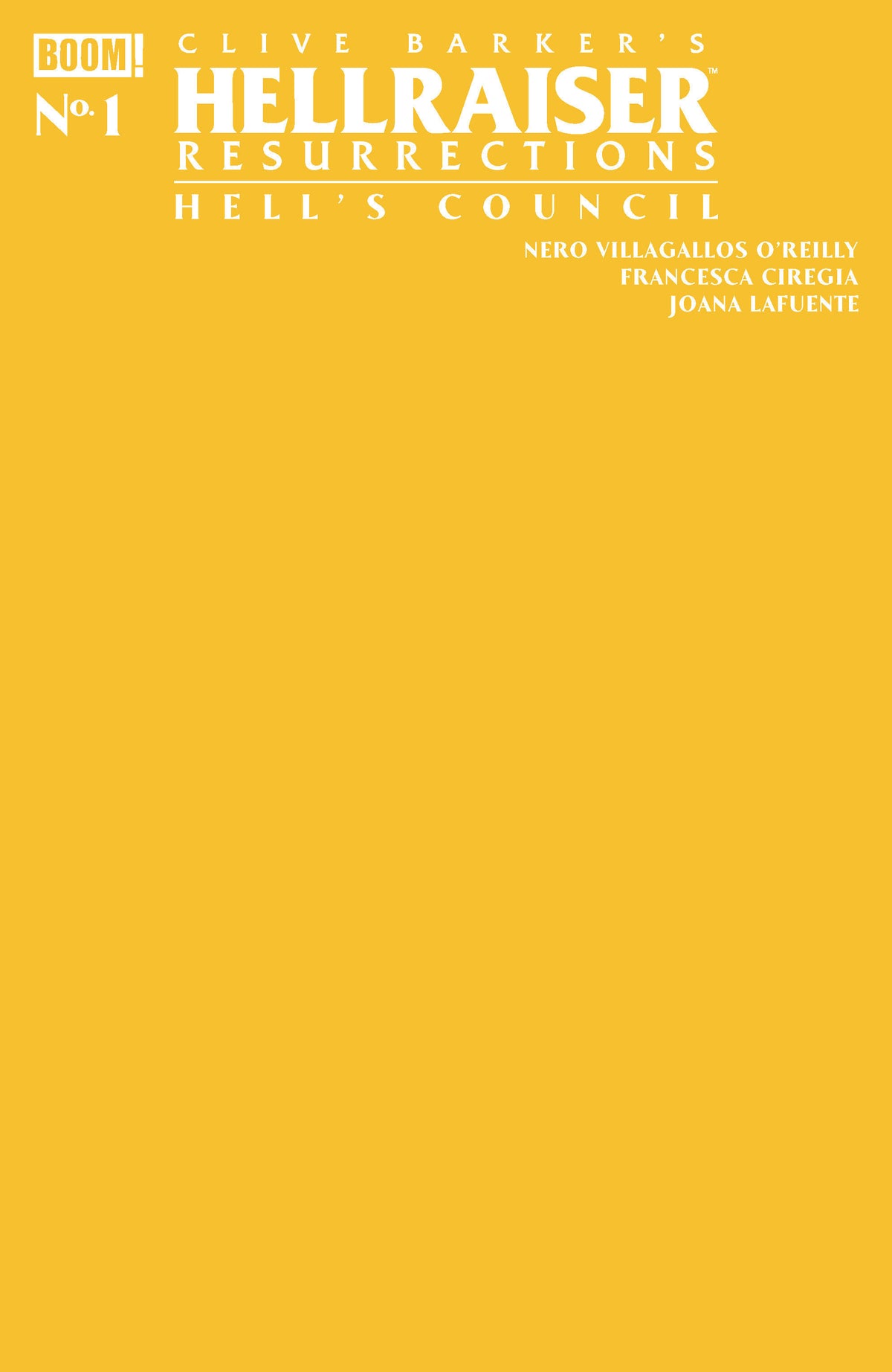 00A. Hellraiser: Resurrections - Hell's Council #1 C Yellow Blank Sketch