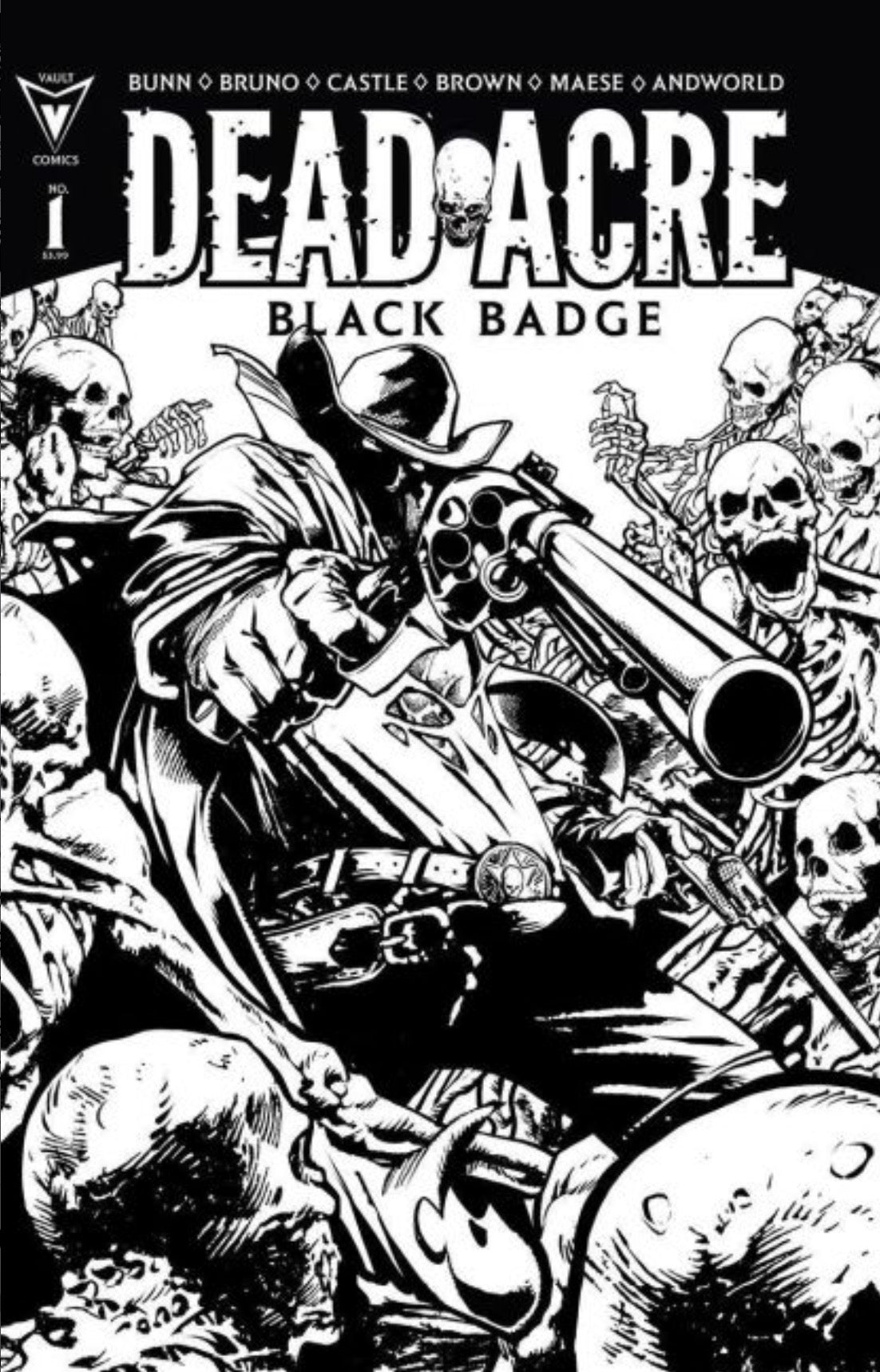 Dead Acre: Black Badge #1 CVR E Nathan Gooden B&W 1:40