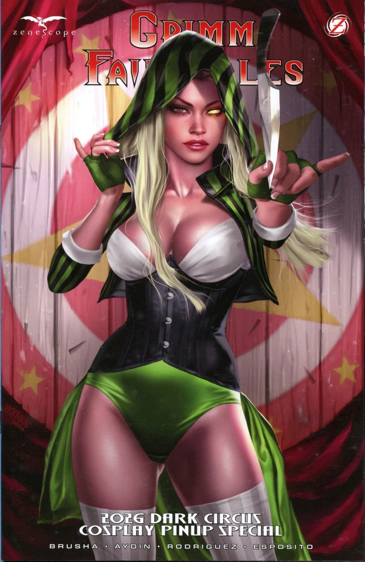 GRIMM FAIRY TALES 2026 DARK CIRCUS COSPLAY PINUP SPECIAL (ONE SHOT) CVR B JOSH BURNS