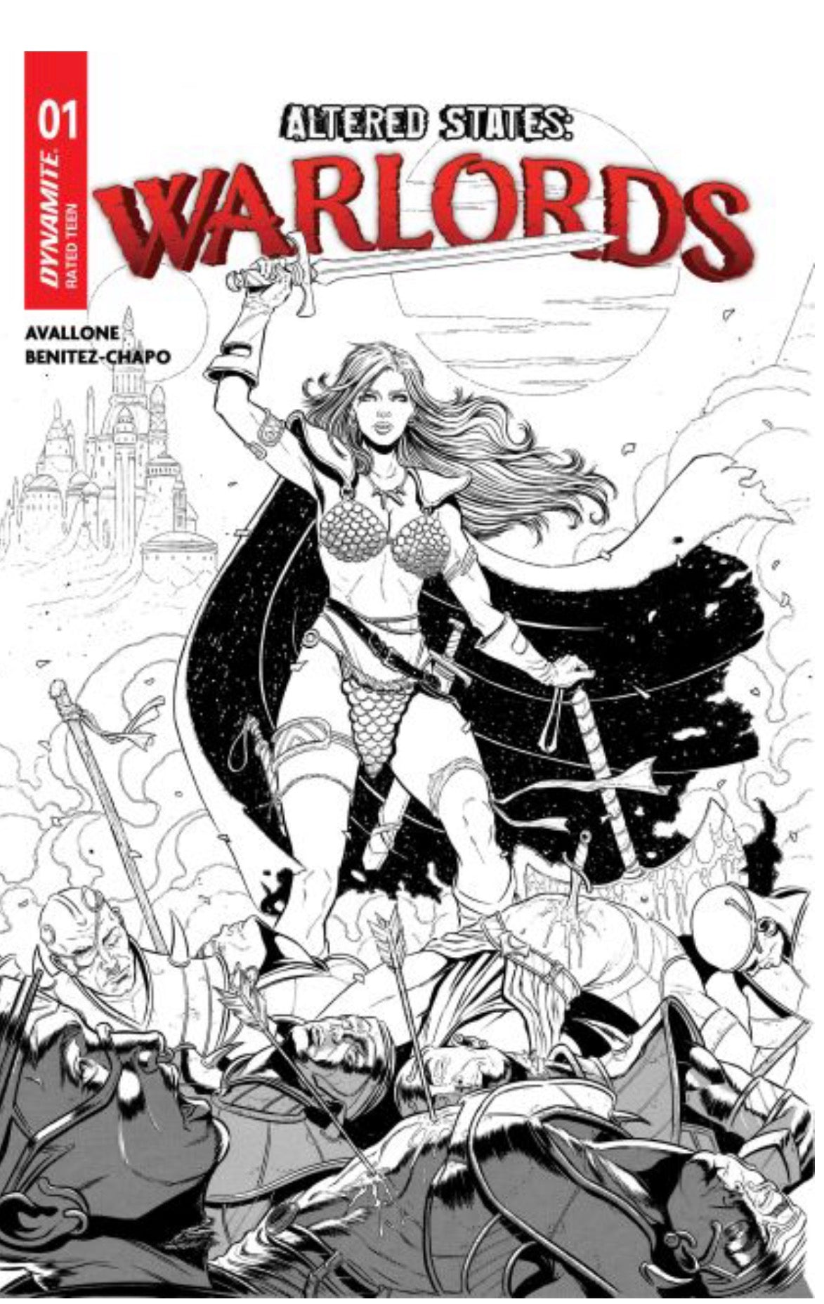 Altered States: Warlords #1 CVR K Mariano Benitez Chapo B&W 1:15