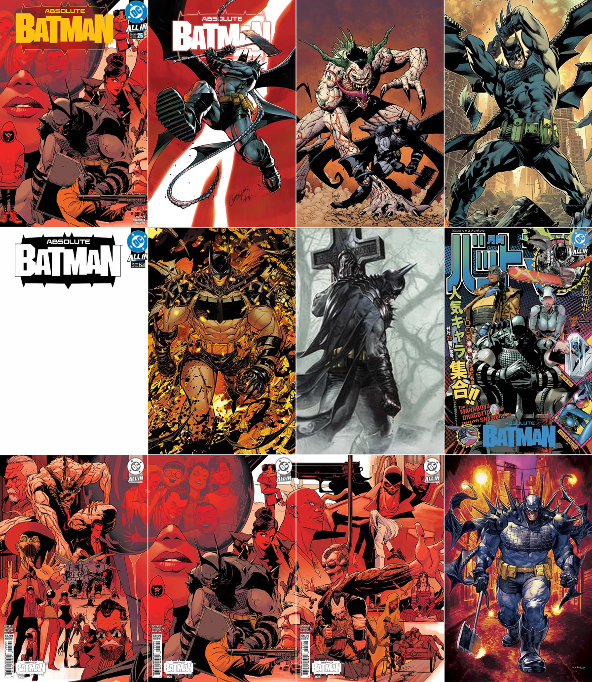 Absolute Batman #25 Complete 12-Cover Set INCLUDES 1:25 Variant PRESALE 10/28